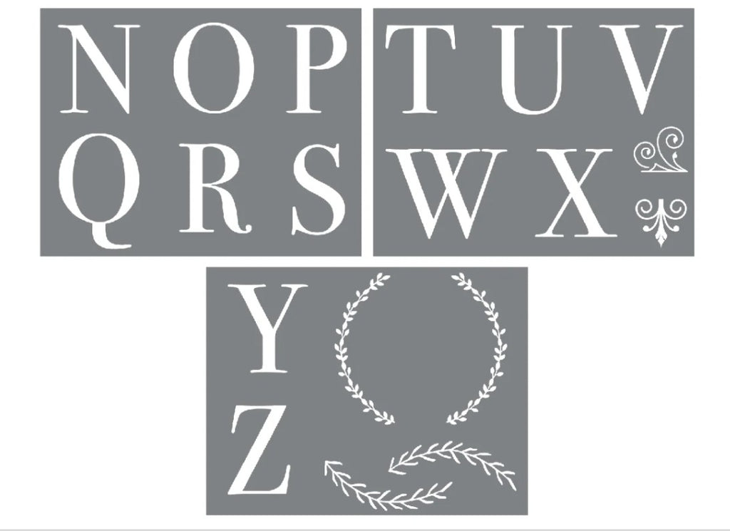 Alphabet A-Z – 8.5 x 11 Amy Howard Home mesh stencil