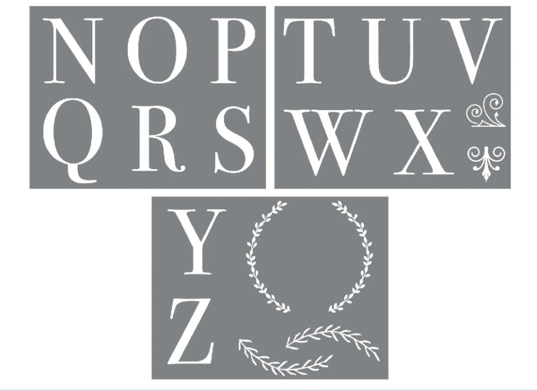 Alphabet A-Z – 8.5 x 11 Amy Howard Home mesh stencil