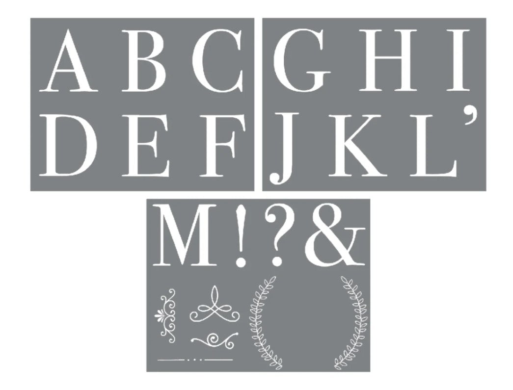 Alphabet A-Z – 8.5 x 11 Amy Howard Home mesh stencil