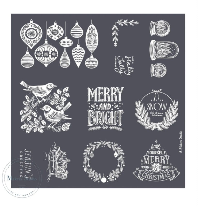 Christmas Ornaments – 12 x 12 Amy Howard Home mesh stencil