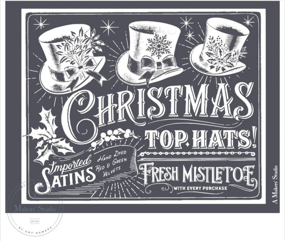 Christmas Top Hats – 8.5 x 11 Amy Howard Home mesh stencil