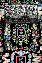 Emily Clare IOD Transfer – shows floral pattern on black background