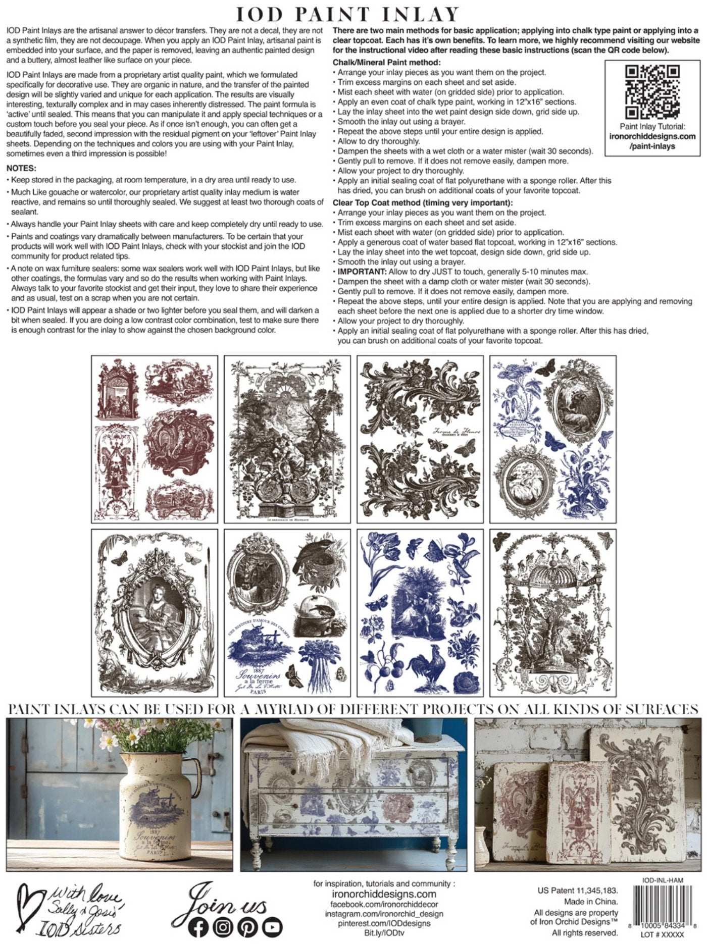 Hameau de la Reine IOD Paint Inlay 12 x 16 Pad