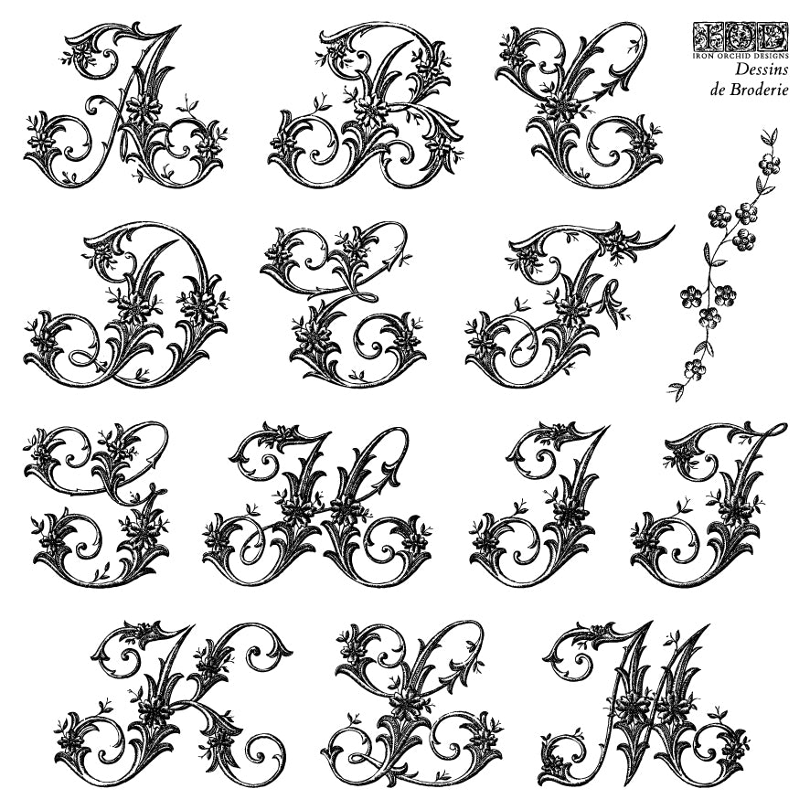 Dessins de Broderie - IOD stamp 6x6 (4 sheets - boxed)