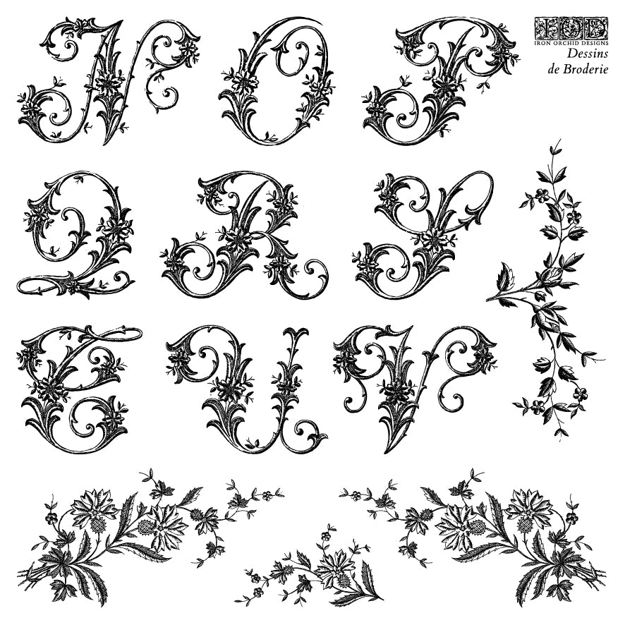 Dessins de Broderie - IOD stamp 6x6 (4 sheets - boxed)
