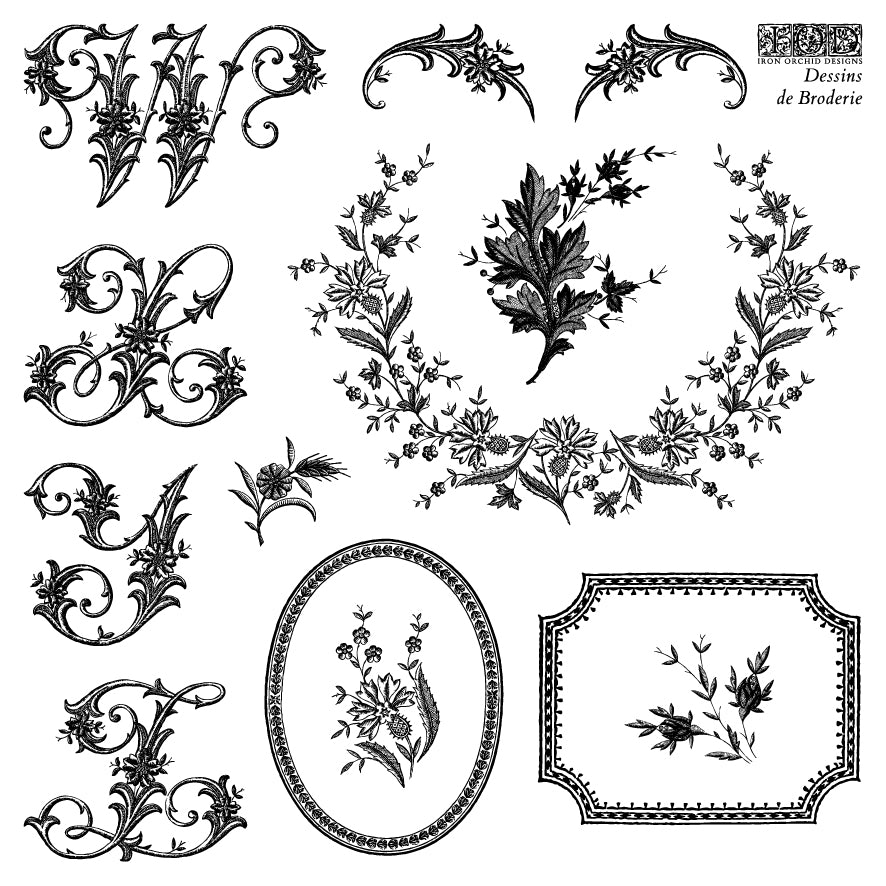 Dessins de Broderie - IOD stamp 6x6 (4 sheets - boxed)