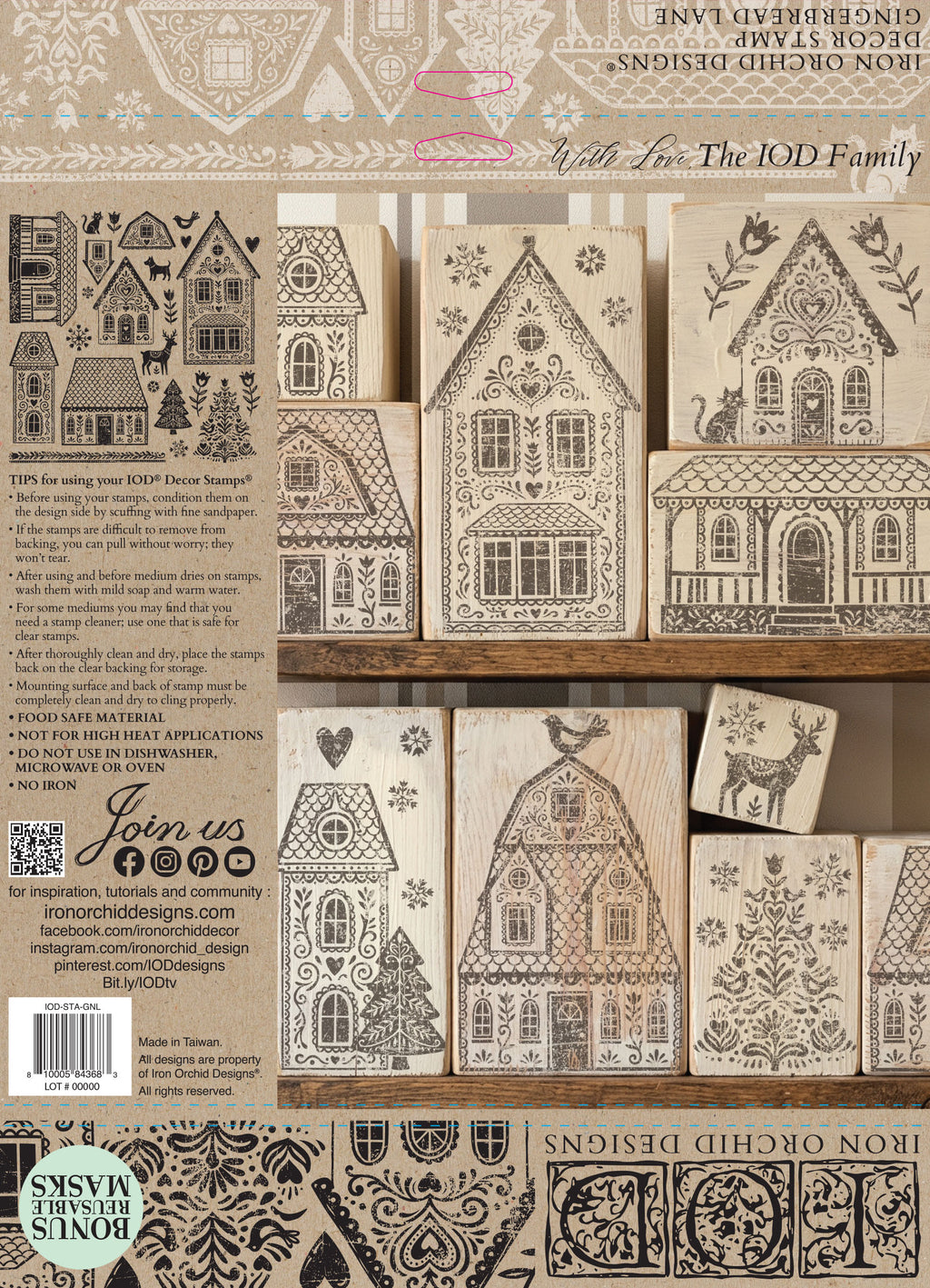 Gingerbread Lane IOD Decor Stamp 12x12