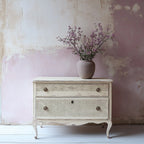 Iron Orchid Designs – lace stamp on dresser from The Silver Nutmeg