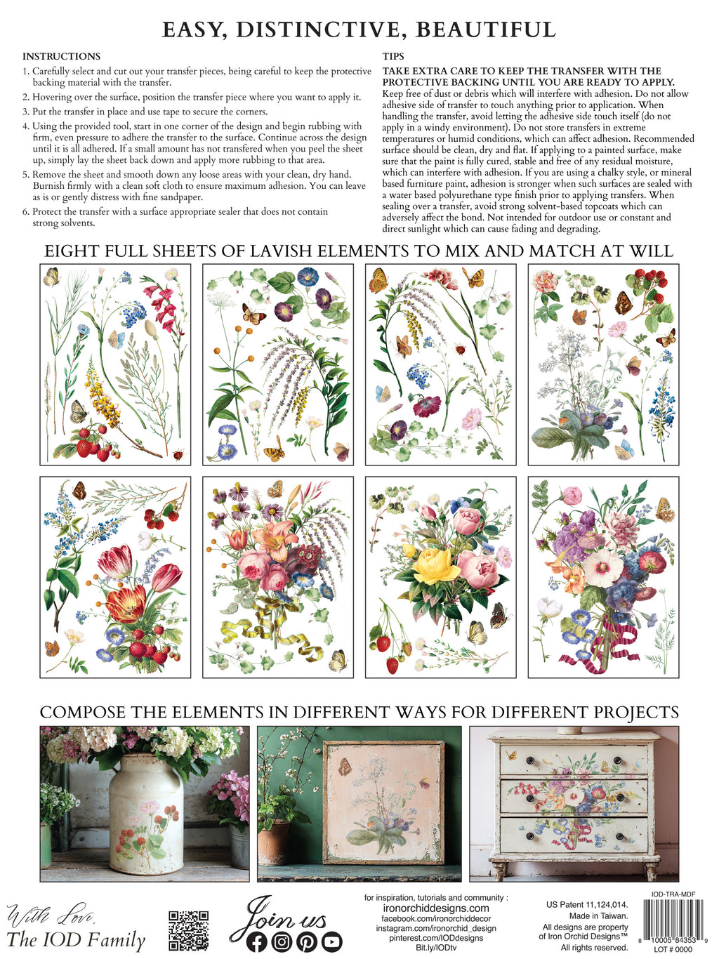 Marché des Fleurs IOD Transfer Pad 12x16