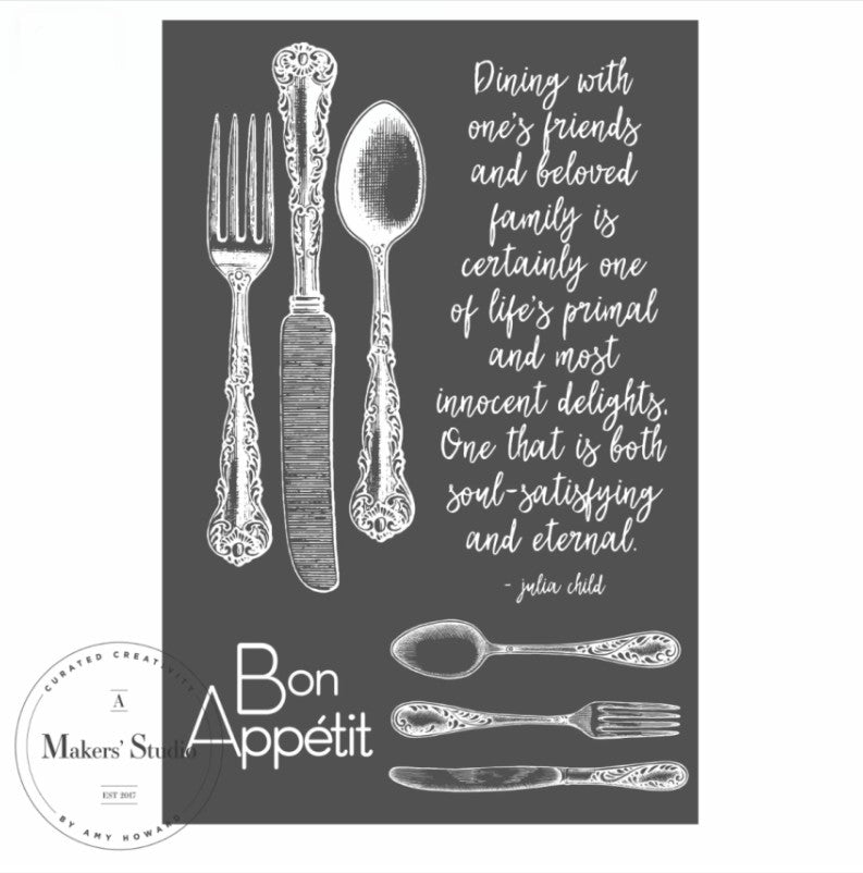 Bon Appetit – 12 x 18 Amy Howard Home mesh stencil