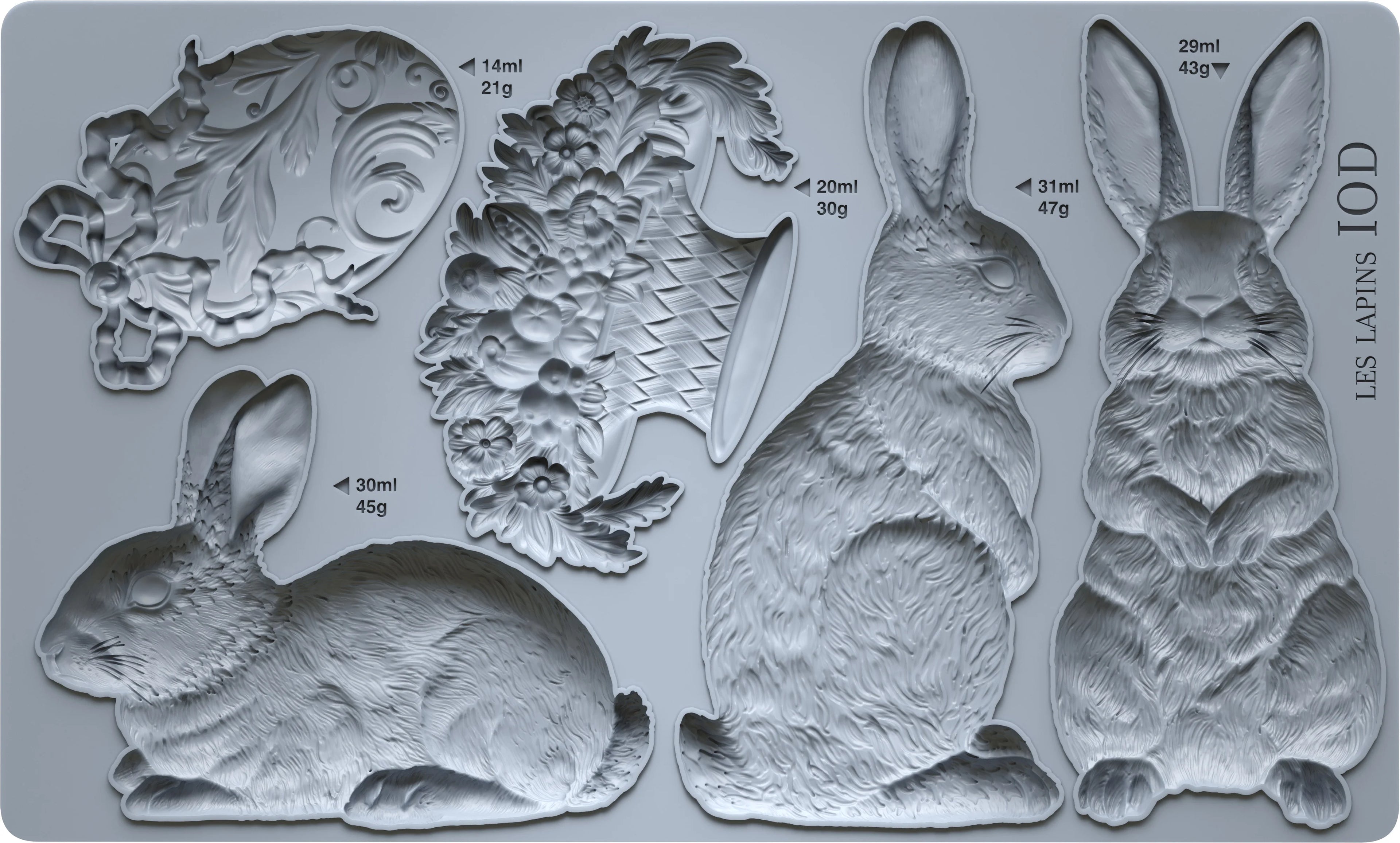 Iron Orchid Designs Moulds – Les Lapins – rabbit moulds