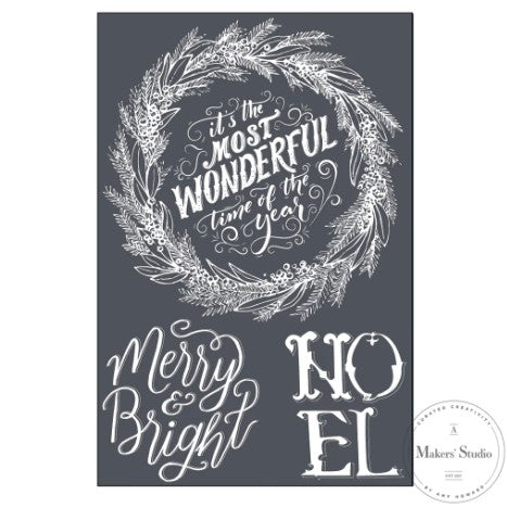 Merry & Bright – 12 x 18 mesh Amy Howard Home stencil