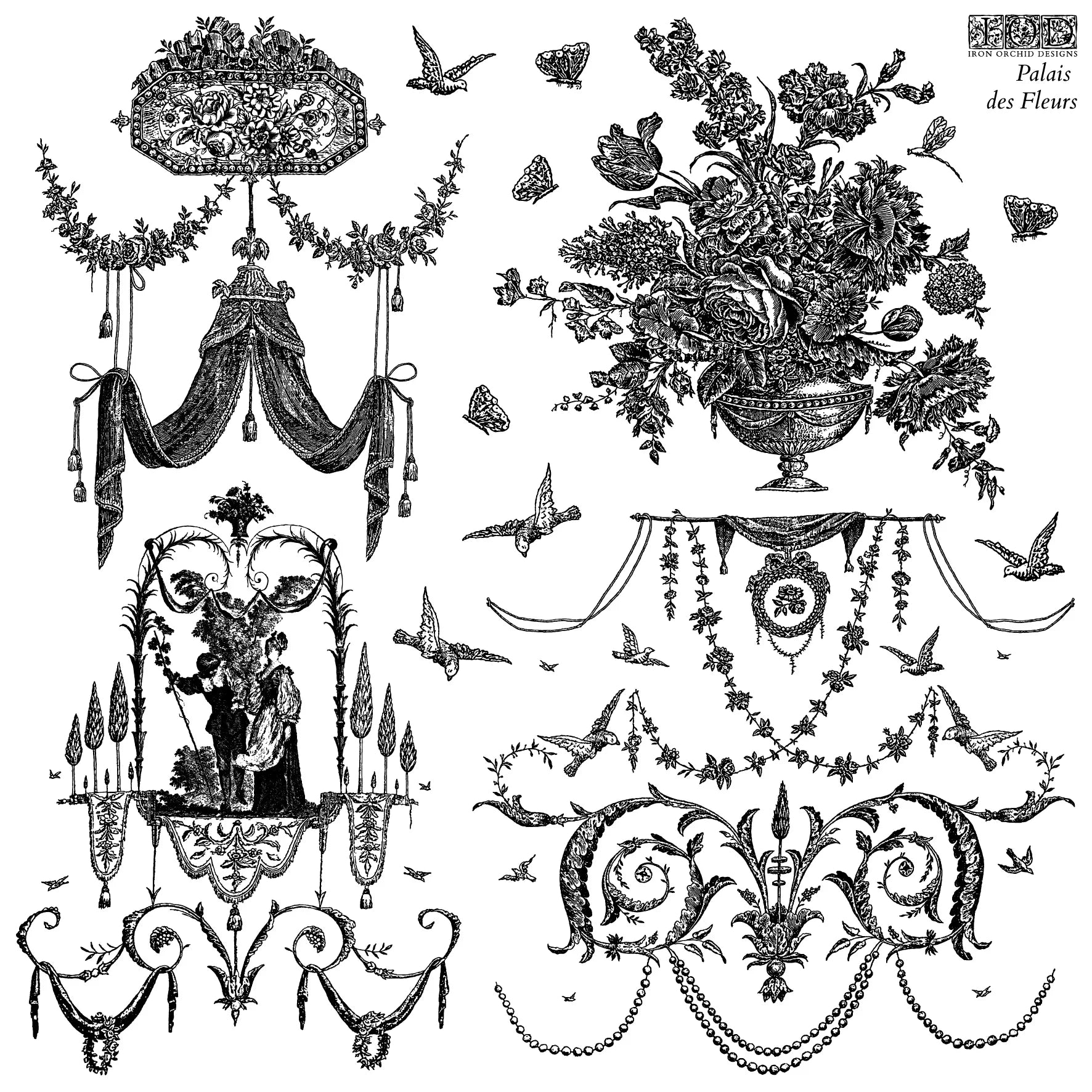 Palais Des Fleurs IOD Transfer Stamp