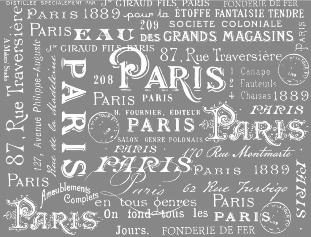 Paris Font – 8.5 x 11 Amy Howard Home mesh stencil