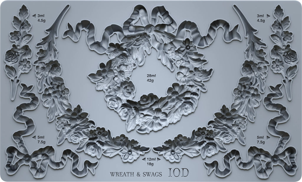 Iron Orchid Designs – gray mould showing wreath and swags