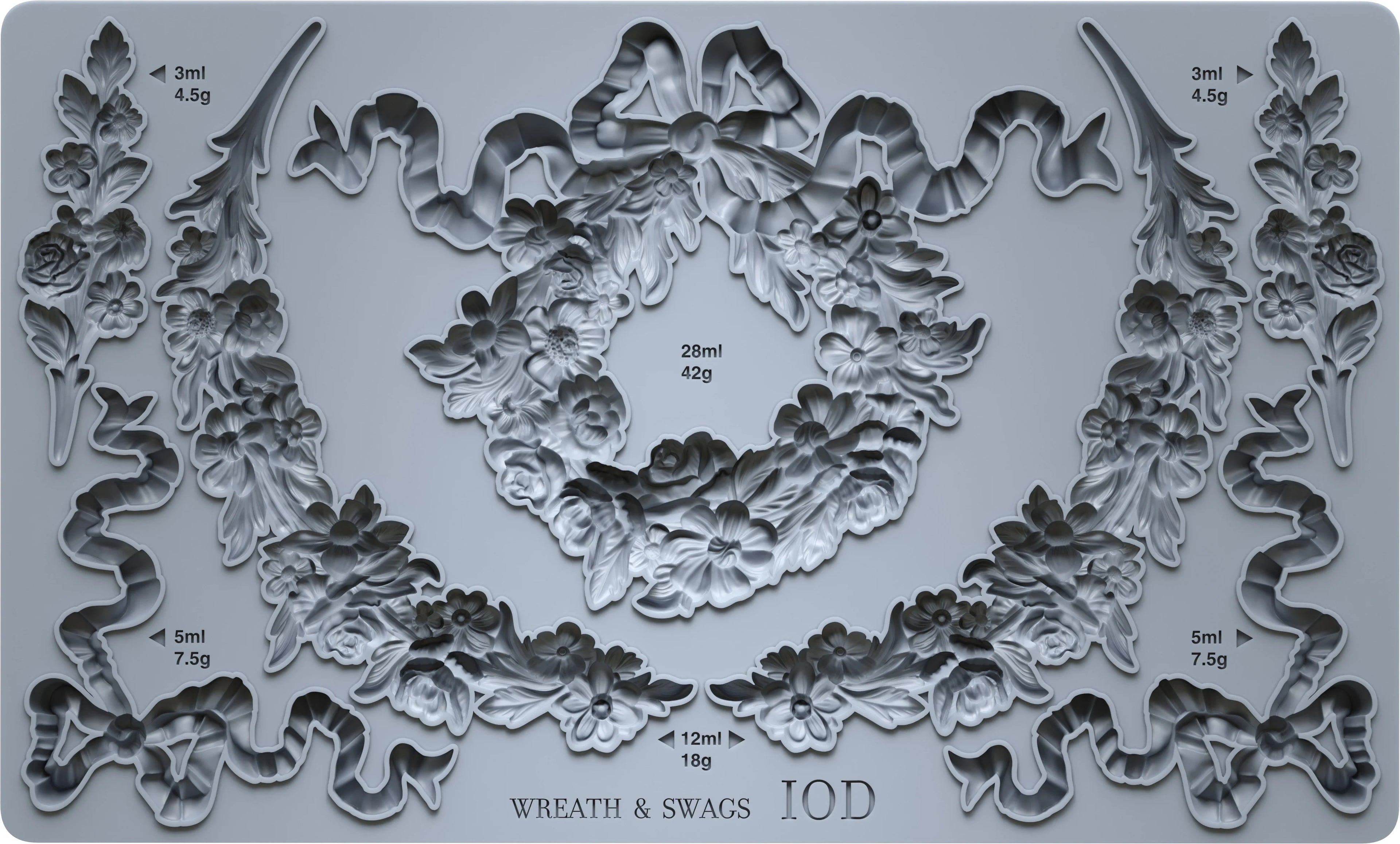 Iron Orchid Designs – gray mould showing wreath and swags