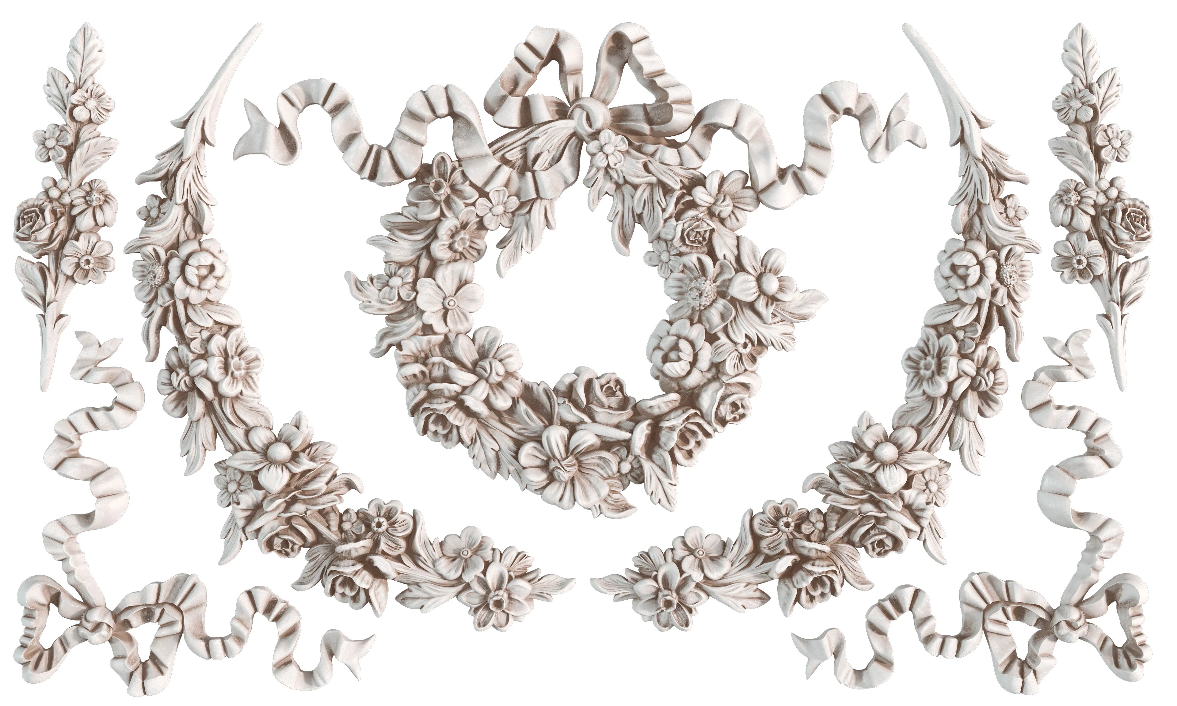 Wreath & Swags IOD mould 6x10