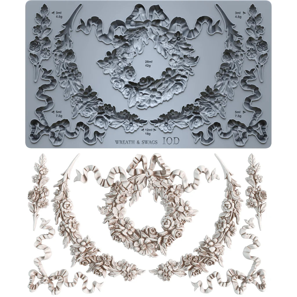 IOD Mould – Wreath and Swags mould