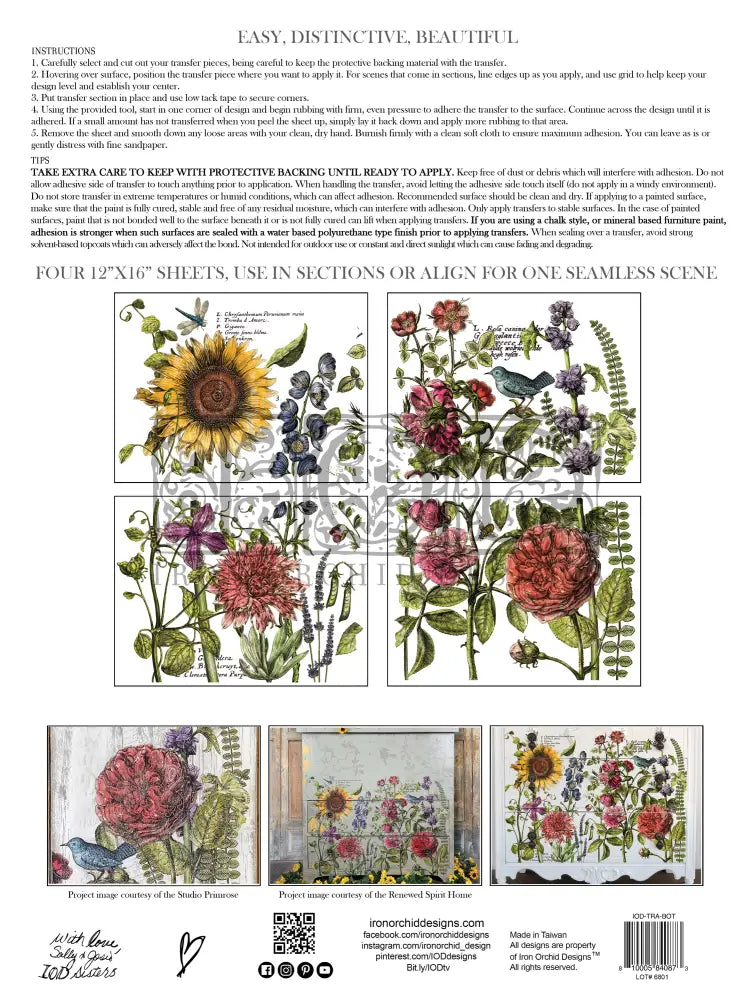 Botanist's Journal IOD transfer 12"x16" pad