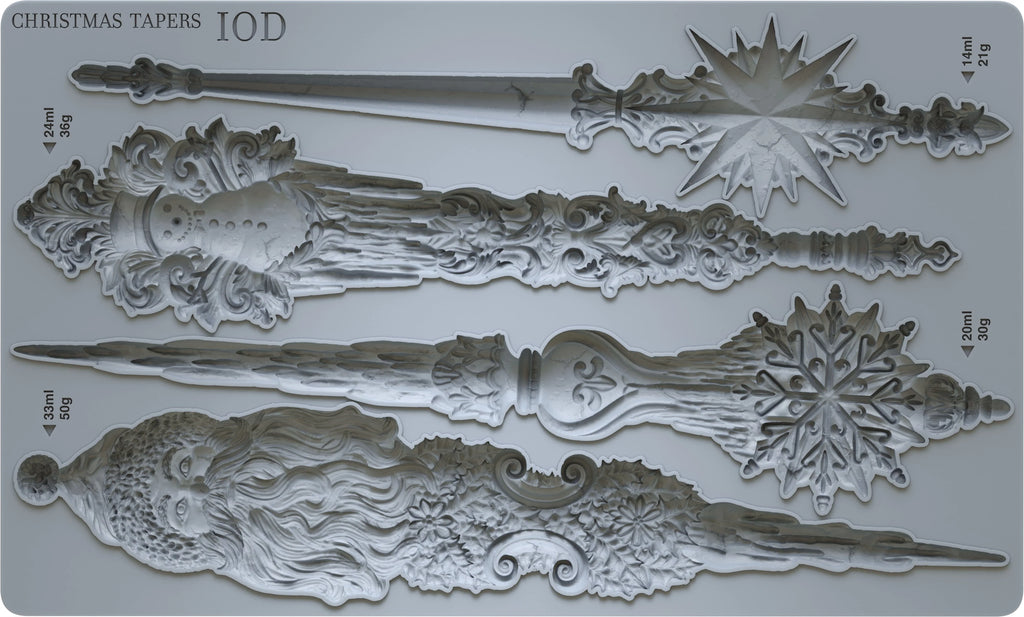 Christmas Tapers IOD mould 6x10