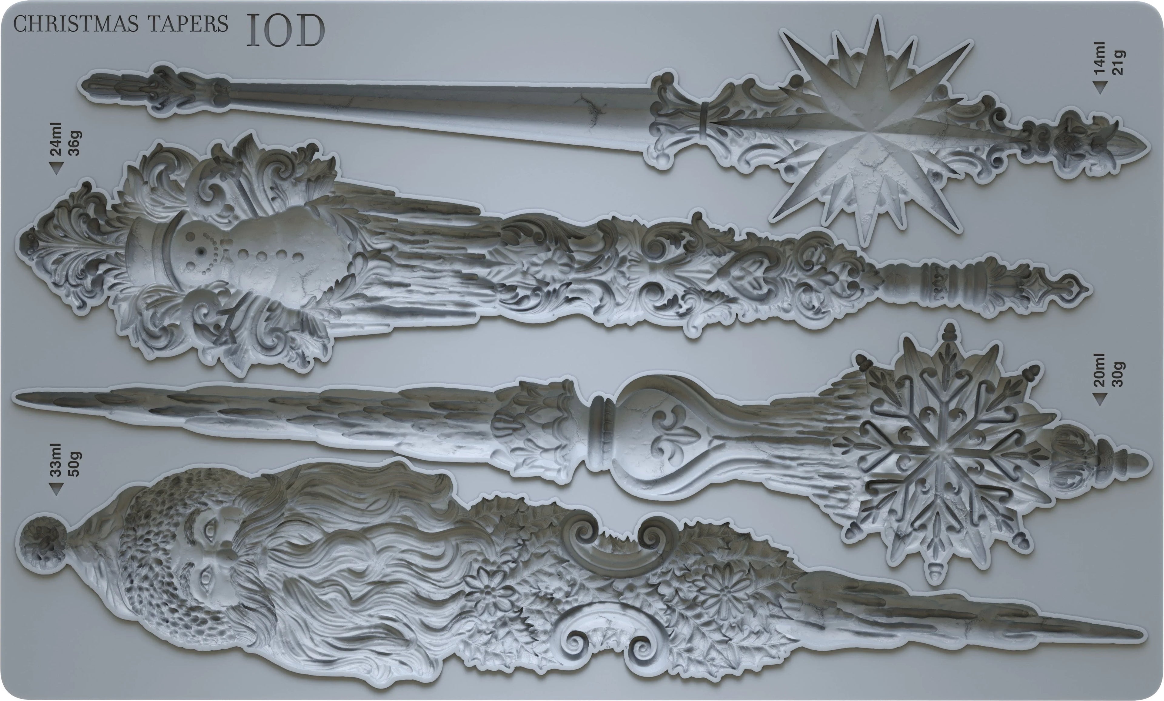 Christmas Tapers IOD mould 6x10