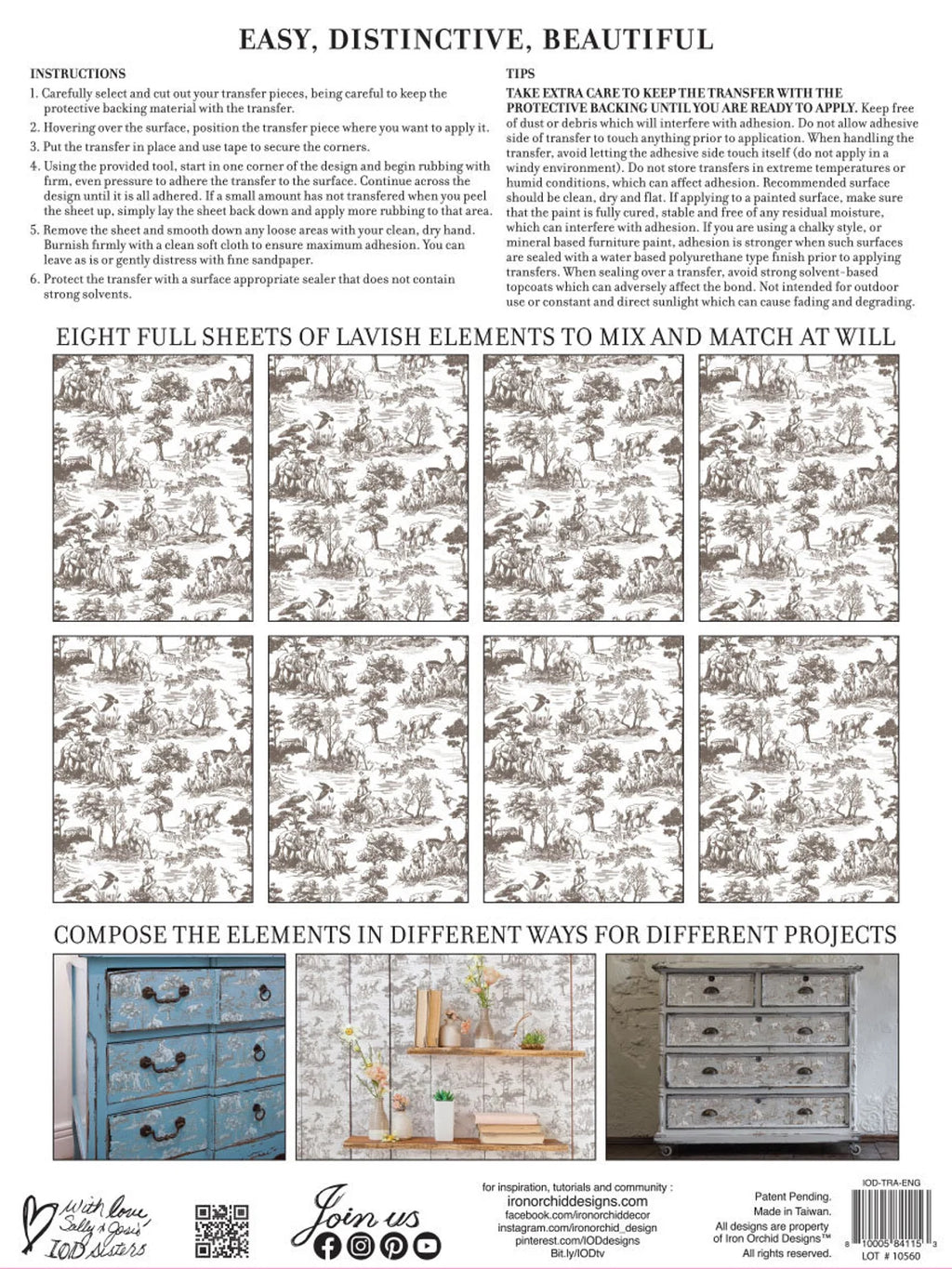 English Toile IOD Transfer Pad 12x16