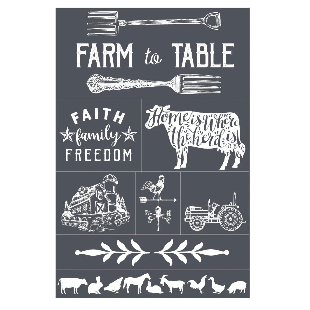 Farm To Table – 12 x 18 Amy Howard Home mesh stencil