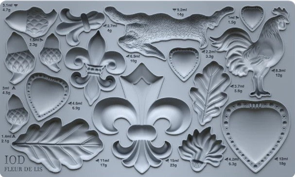 Fleur-de-Lis IOD mould 6x10
