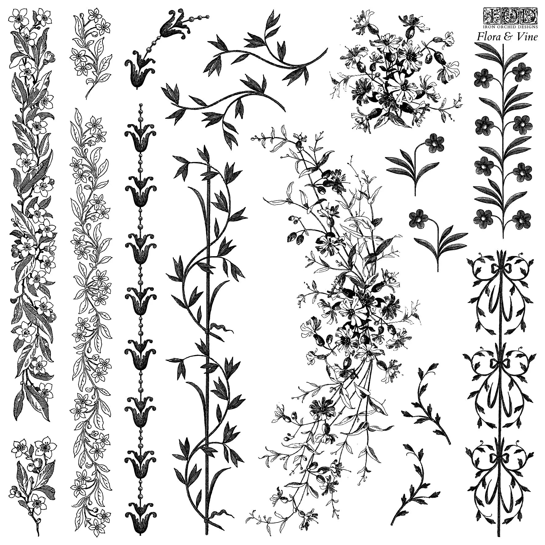 Flora & Vine IOD stamp 12x12