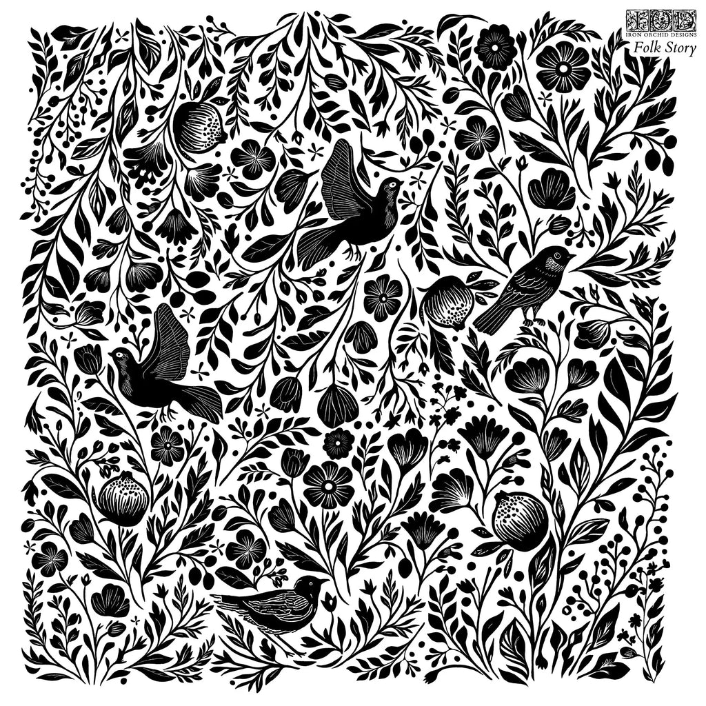 Folk Story IOD Stamp 12x12