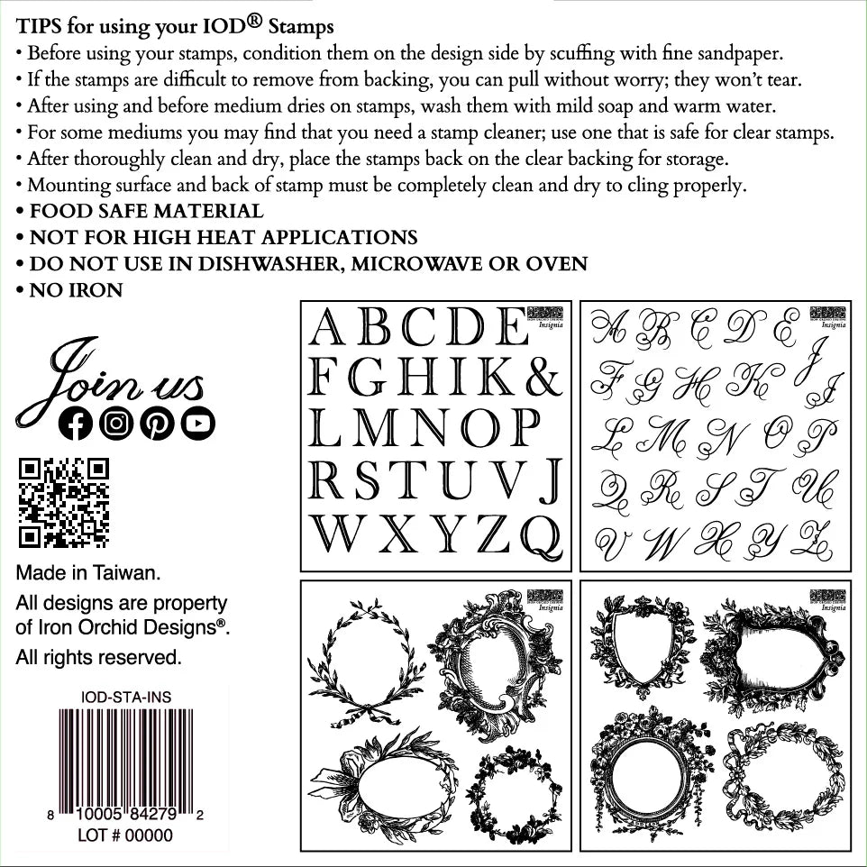 Insignia IOD 6x6 Stamp (4 sheets - boxed)