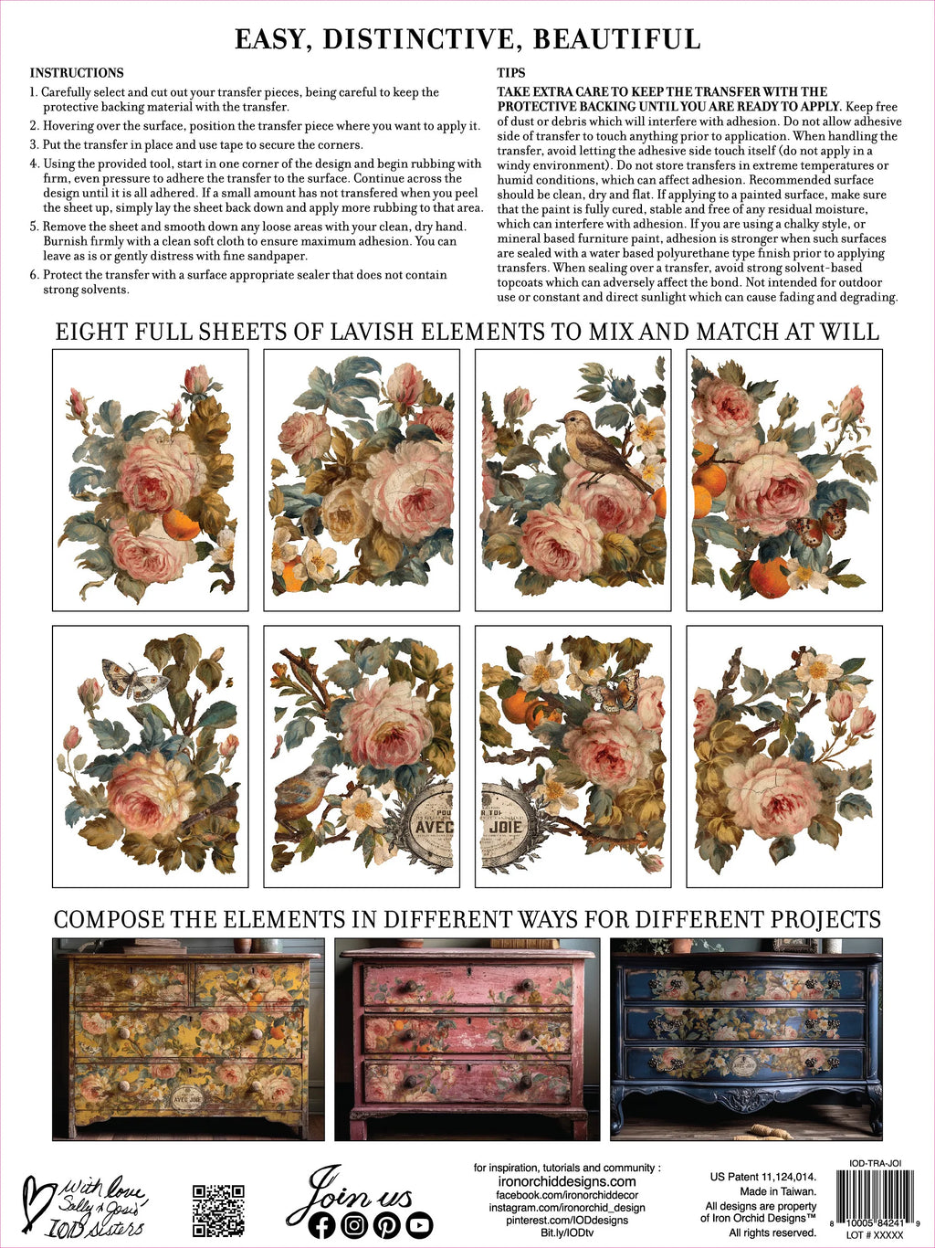 Joie Des Roses IOD Transfer Pad 8x12