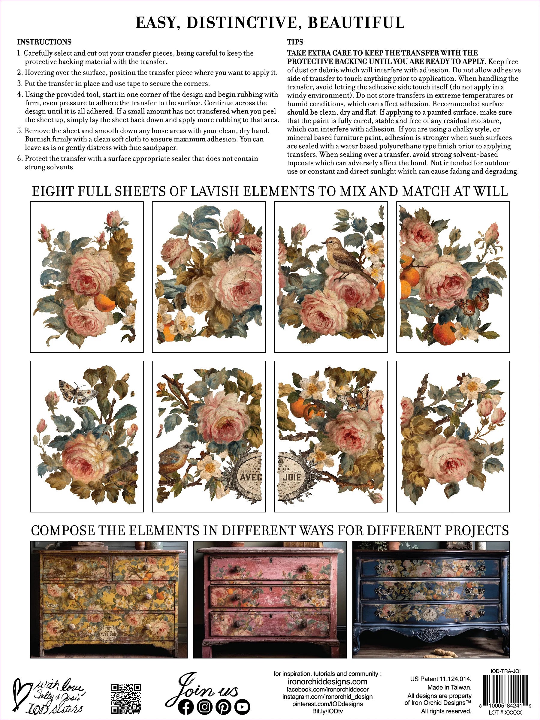 Joie Des Roses IOD Transfer Pad 8x12