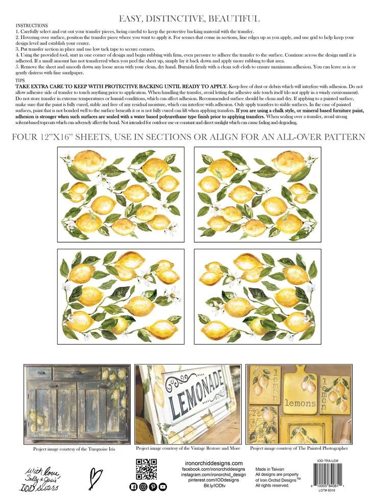Lemon Drops IOD Transfer Pad 12x16