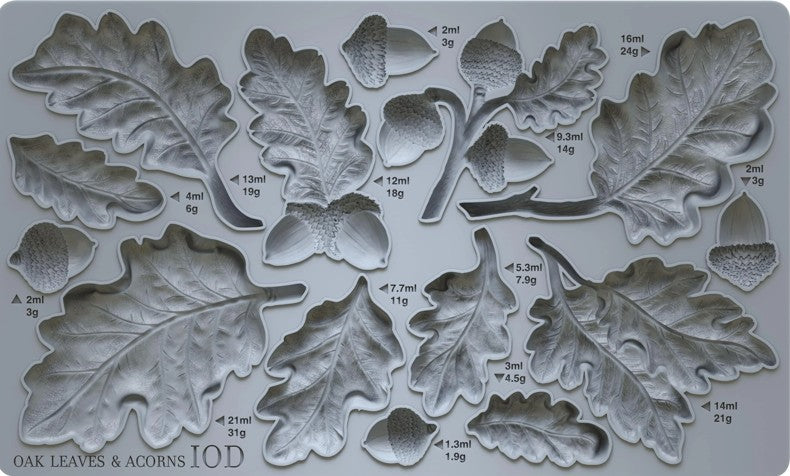 Oak Leaves & Acorns IOD mould 6x10