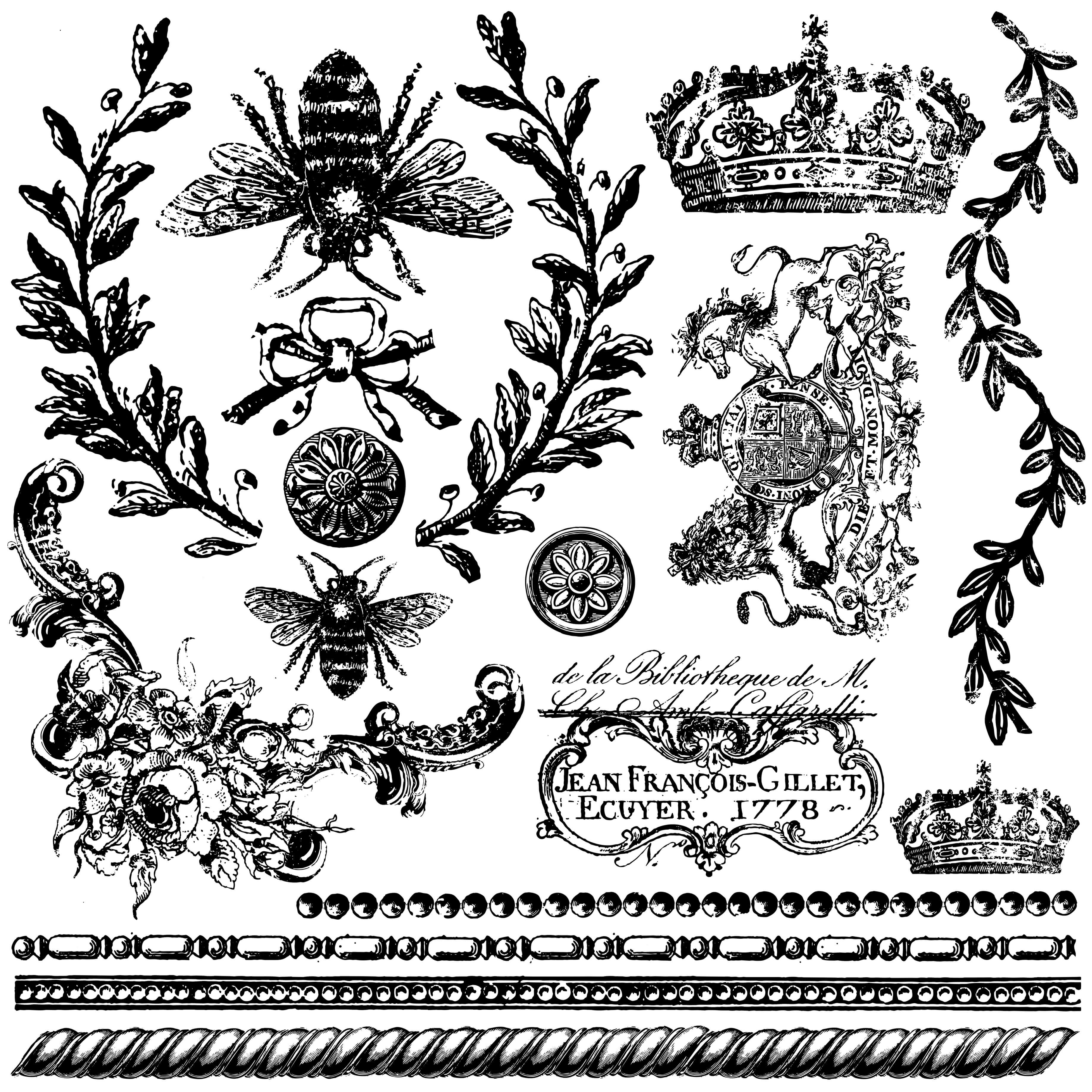 Queen Bee IOD Stamp 12x12