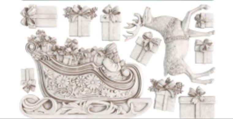 Santa’s Sleigh IOD mould 6x10