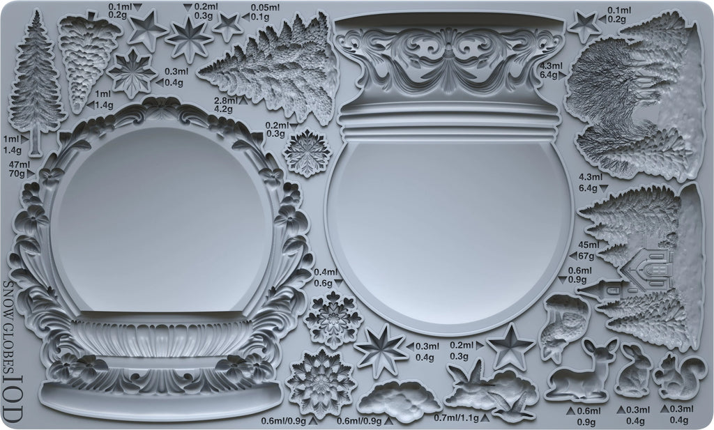 Snow Globes IOD mould 6x10