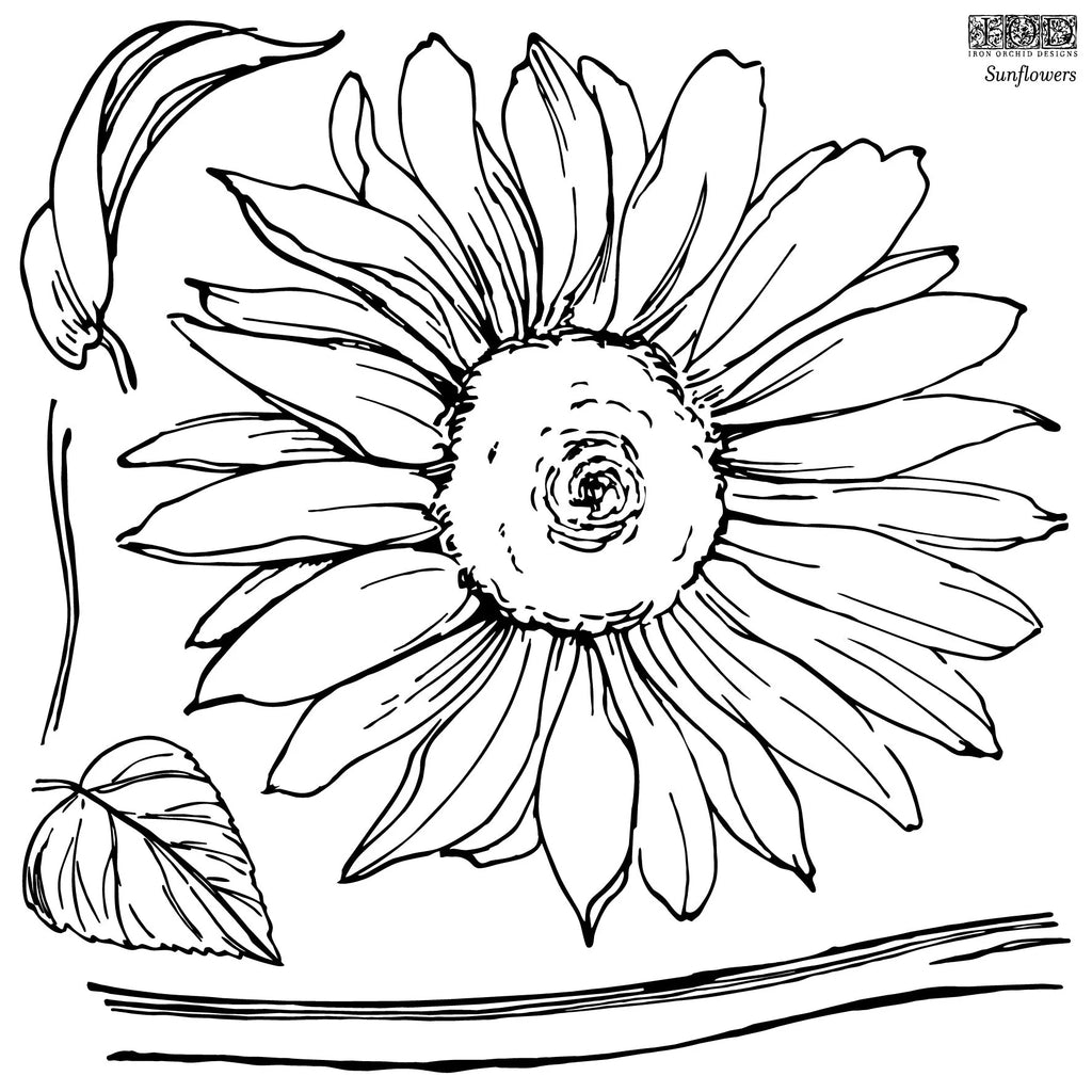 Sunflowers IOD Stamp 12x12 (two sheets)