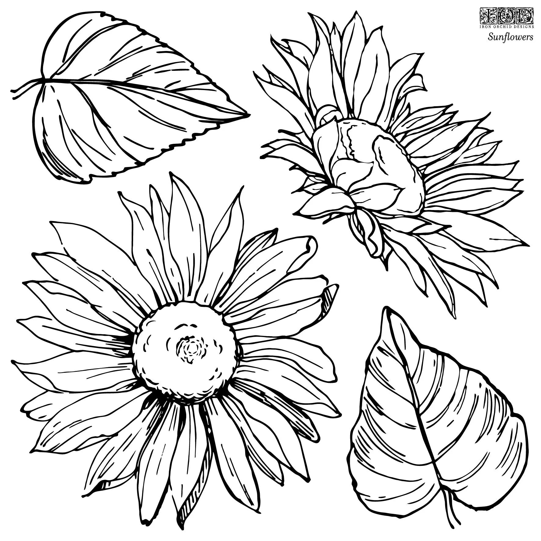 Sunflowers IOD Stamp 12x12 (two sheets)