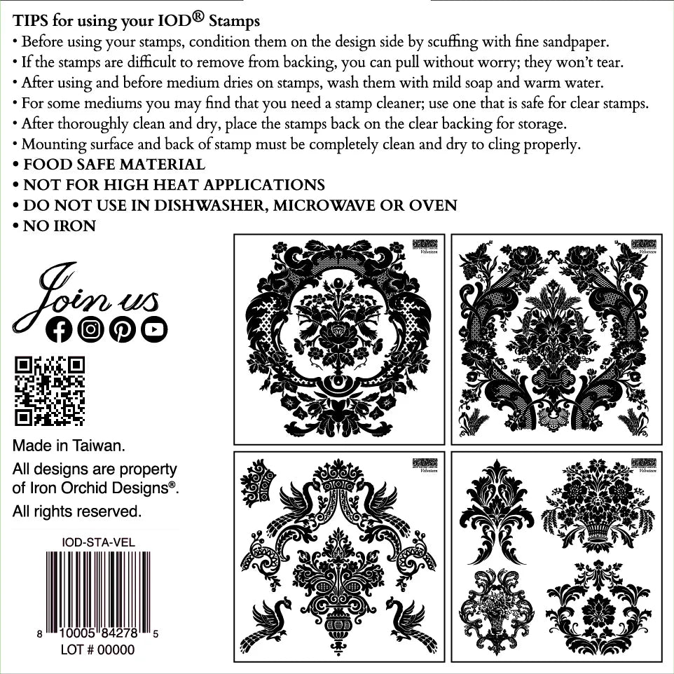 Velveteen IOD Stamp 6x6 (4 sheets - boxed)
