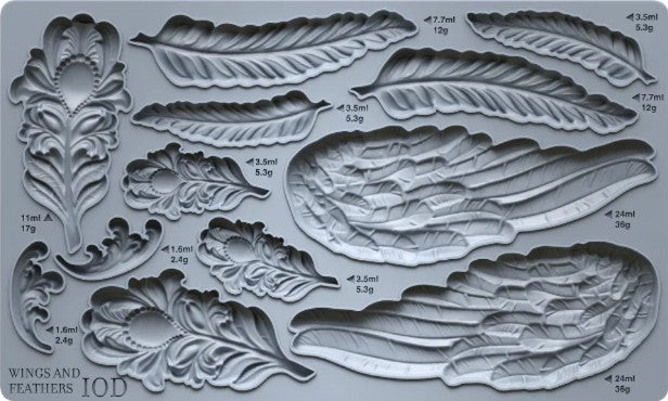 Wings & Feathers IOD mould 6x10